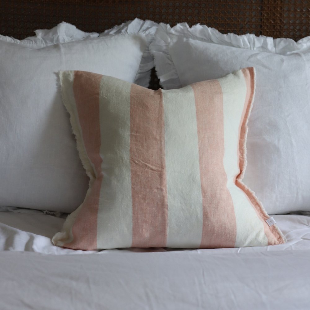 Esmee Pink Wide Stripe Cushion