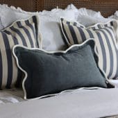 Chloe Navy Scalloped Edge Cushion 50x30