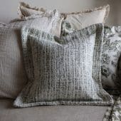 Eve Olive & Cream Boucle Cushion