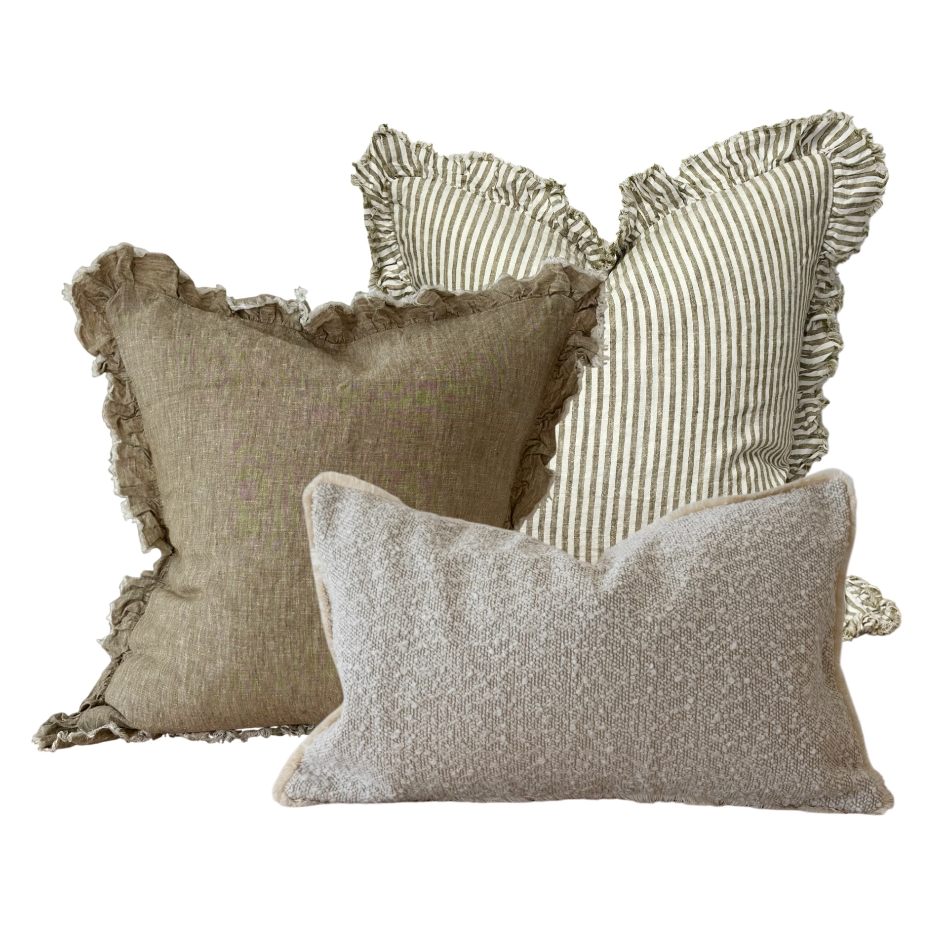 the washed olive cushion combination