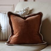 Chloe Rust Scalloped Edge Cushion 45x45