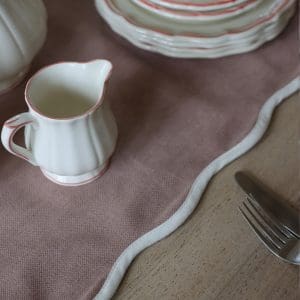 Chloe Dusty Pink Scalloped Table Runner