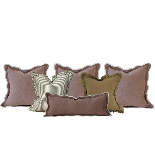 The Large Pink & Olive Cushion Combination