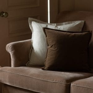 Emma dark brown velvet cushion