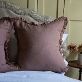 Hallie Dusty Pink Ruffle Cushion 65x65