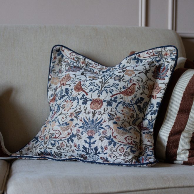 Orla Floral Print Flanged Edge Cushion