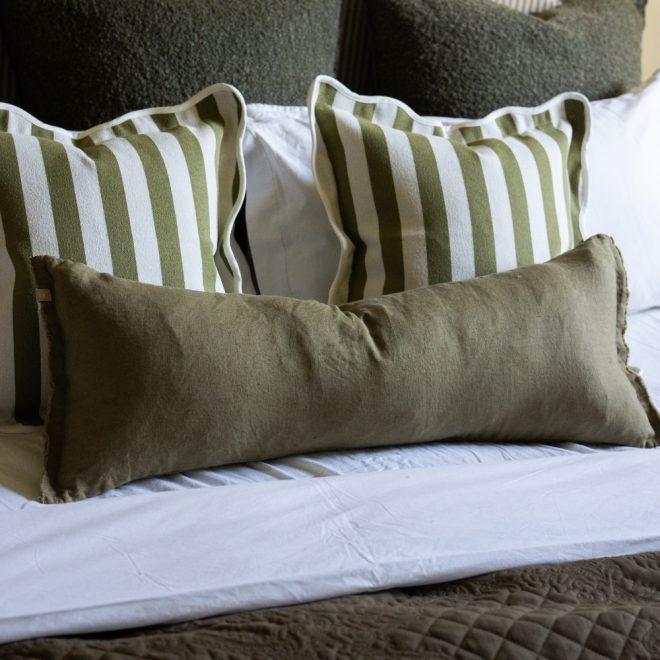 Esmee Olive Green Bolster Cushion