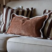 Chloe Rust Scalloped Edge Cushion 50x30